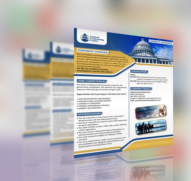 Federal contracting capability statement design