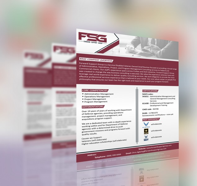 Forward Support Group capability statement design